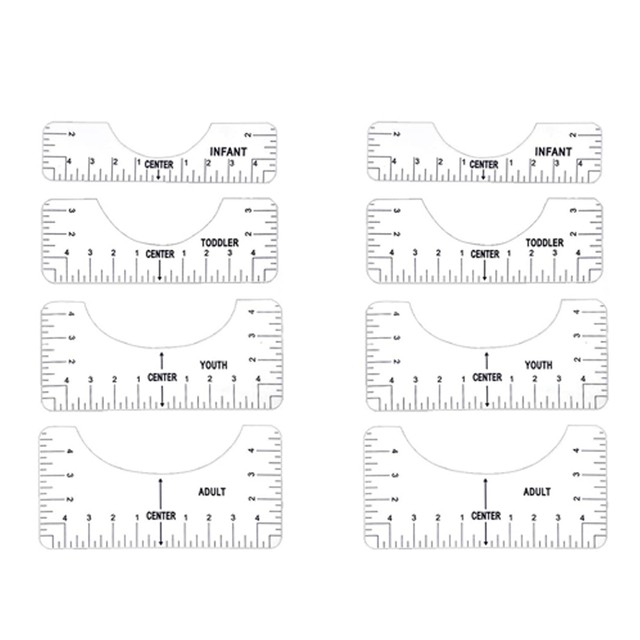 8X T-Shirt Ruler Guide Alignment Tool For Vinyl, Alignment Tool